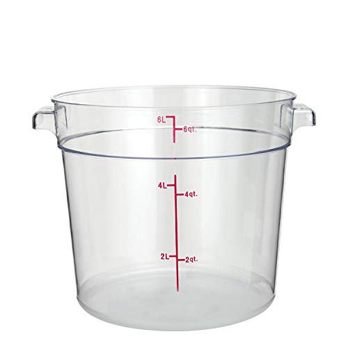 Tiger Chef 6 Quart Commercial Grade Clear Food Storage Round Polycarbonate Containers With Clear Lids - size: 6 Quart