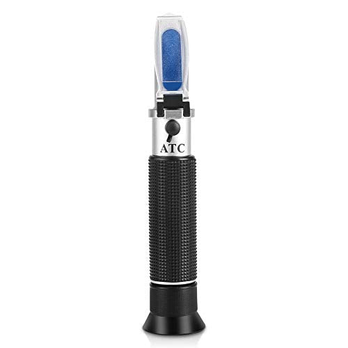 Alcohol Test Refractometer, Asixx Beer Refractometer, Alcohol Refractometer Professional Handheld Alcohol Test Refractometer Wine Tester, Made Aluminum, 0~80% Measuring Range-L8