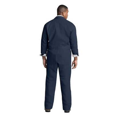 Red Kap Men's Twill Action Back Coverall With Chest Pockets - Mechanic Coveralls With Oversized Fit, Concealed Zippers - color: Navy, size: 48 Tall