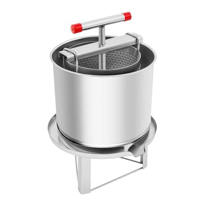 Bee Honey Press Extractor, 532.6 Oz Large Manual Stainless-Steel Beeswax Presser, Equipment for Grape Fruit Juice, Wine Making, Olive Oil Making (12.6L) - size: 12.6L