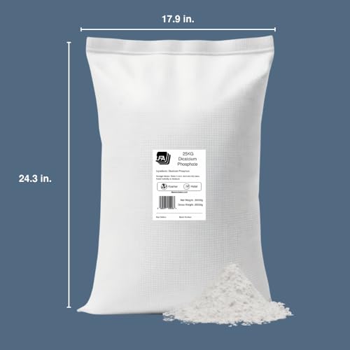 Dicalcium Phosphate Anhydrous DCP Powder - 25 kg (55 lb) - Food Anti-Caking Agent & Supplement Filler Excipient - Tablet & Capsule Flow Glidant - size: 881 Ounce (Pack of 1)