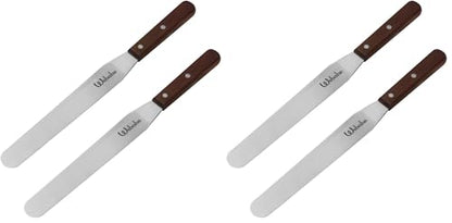 Webake Cake Spatula Straight Icing Spatula Set of 2, 14 Inches Frosting Spreader with Wooden Handle, Professional Stainless Steel Cake Decorating Spatula Jar Spatulas of Pastry (Pack of 2) - size: 14 Inch (Pack of 2)