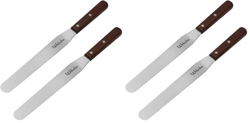 Webake Cake Spatula Straight Icing Spatula Set of 2, 14 Inches Frosting Spreader with Wooden Handle, Professional Stainless Steel Cake Decorating Spatula Jar Spatulas of Pastry (Pack of 2) - size: 14 Inch (Pack of 2)