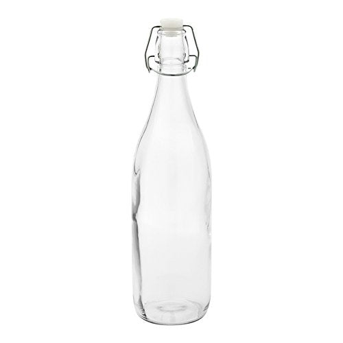 Restaurantware-34 Ounce Swing Top Glass Bottles, 10 Airtight Seal Glass Bottles With Swing Top Lids - Large, Resealable, Clear Bottle, For Sodas, Kombuchas, Juices - size: 34 oz