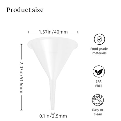 12 Pcs Tiny Funnel & Mini Funnel Narrow Neck for Essential Oils | Cuttable Tips, Polypropylene Material, for Perfumes, Capsules & Mini Bottles