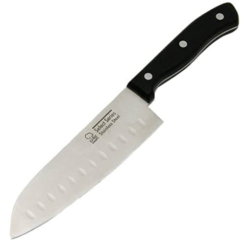 Chef Craft Select Santoku Knife, 6.5 inch blade 15.5 inch in length, Stainless Steel/Black - style: Santoku Knife