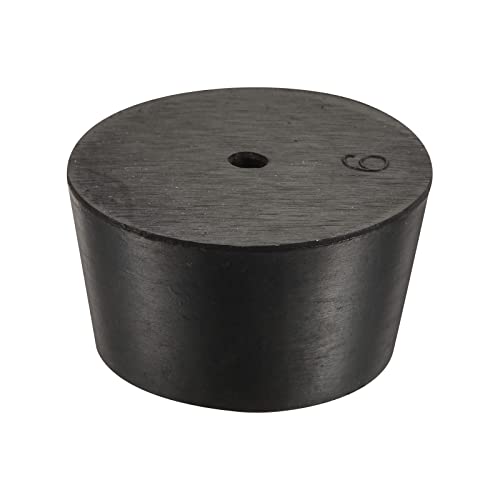 MECCANIXITY Rubber Tapered Plug 37mm to 45mm with Hole Test Tubes Bungs Stopper Black for Lab Home - size: 37mm - 45mm