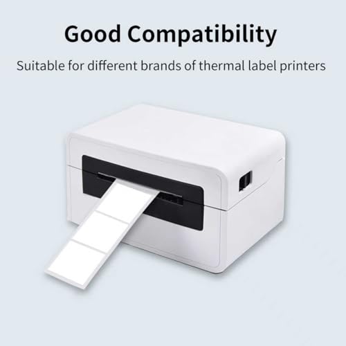 1.5 Inch Square Thermal Labels Printer Stickers, White Self-Adhesive Square Direct Thermal Labels Stickers, Waterproof/Perforation Line Design- 500 Sheets - color: White, size: Square 1.5'' X 1.5''