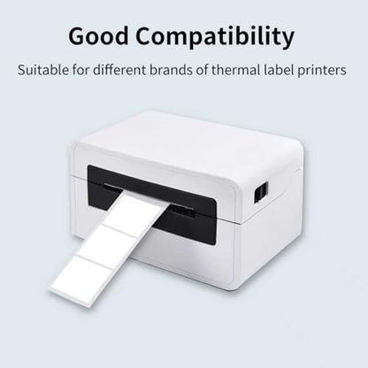 1.5 Inch Square Thermal Labels Printer Stickers, White Self-Adhesive Square Direct Thermal Labels Stickers, Waterproof/Perforation Line Design- 500 Sheets - color: White, size: Square 1.5'' X 1.5''