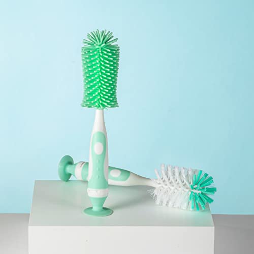 Multifunctional Cleaning Brush, Baby Bottle Brush, Bottle Brush Cleaner | Rotate The Suction Cup to Obtain The Small Bristle Brushes Set - color: Green 1
