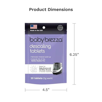 Baby Brezza Descaling Tablets - Compatible with Bottle Washer Pro and All Brands of Baby Bottle Washer Appliances