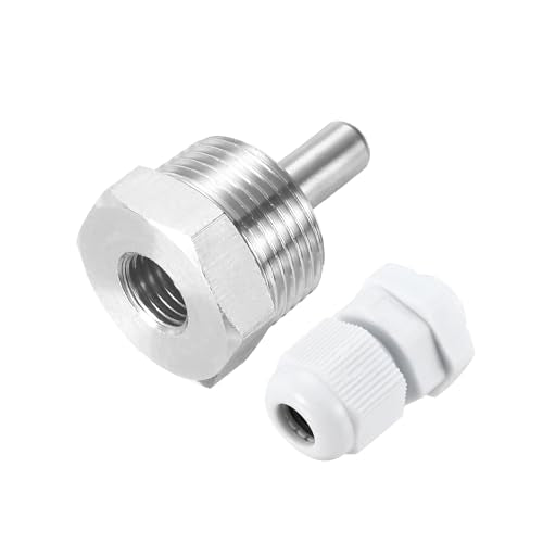 uxcell 8mm Dia G3/4 Thermowell Weldless Stainless Steel 304 with Cable Gland 30mm Length for Beer Fermenter, White - color: White, size: G3/4 x 30mm