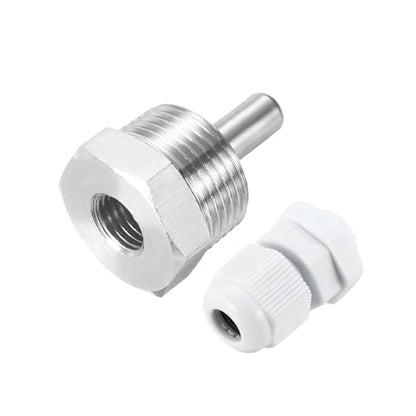 uxcell 8mm Dia G3/4 Thermowell Weldless Stainless Steel 304 with Cable Gland 30mm Length for Beer Fermenter, White - color: White, size: G3/4 x 30mm