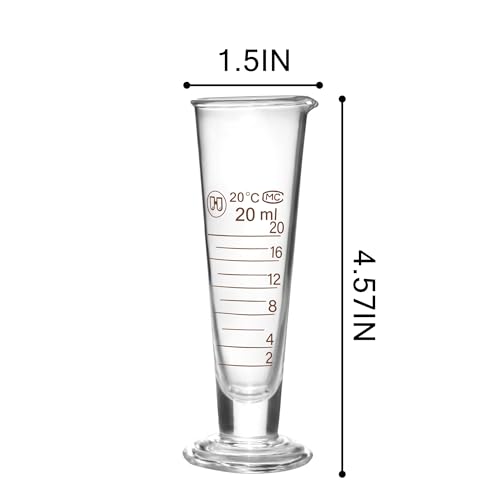 Professional Lab Graduated Measuring Cup with Spout 25ml Wide Mouth Glass Conical Beaker Thickened Borosilicate Beaker Heat Resistant (25ml) Transparent - size: 25ml