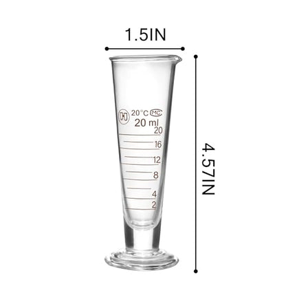 Professional Lab Graduated Measuring Cup with Spout 25ml Wide Mouth Glass Conical Beaker Thickened Borosilicate Beaker Heat Resistant (25ml) Transparent - size: 25ml