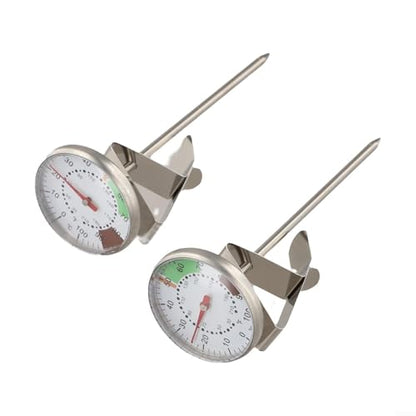 2 Pack Milk Frothing Thermometer Coffee Steel Probe Type with Clip Latte Chocolate from 30 to 210f Gadget Pitcher