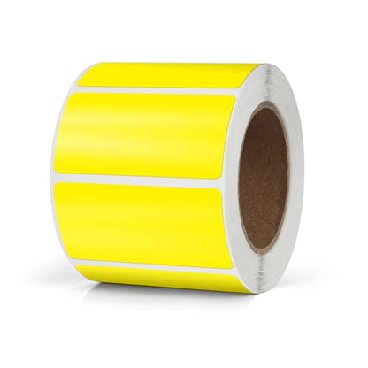 Yellow Rectangle Stickers 2 x 1 Inch Color Coding Labels Vinyl Roll Self-Adhesive Waterproof Removable 500 PCS - color: Yellow