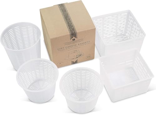 Cheesemaking Molds - Ricotta Cheese Draining Baskets for Home Cheese making Made in Italy - size: Set of 5