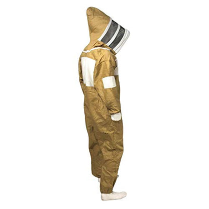 Clothes N Leather Gear Beekeeping Semi Ventilated Protection Beekeepers Suit with Fencing/FaceZipper Veil - size: Large