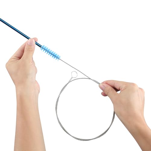 40 Inches Brush Cleaner for Cleaning Straw, Kegerator, Feeding Tube, Siphon Hose, Sunroof Drain, Refrigerator Drain, 4PCS (Blue) - color: 3-blue