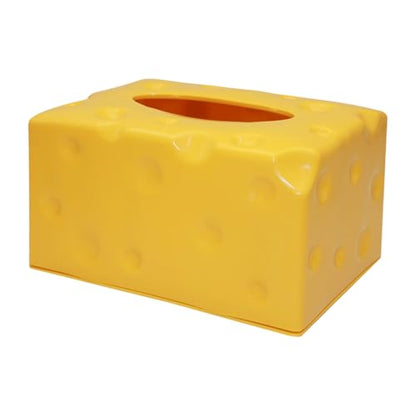 Tissue Storage Box Paper Towel Organiser Cheese Shaped Napkin Dispenser Kitchen Dining Room Essential Napkin Storage Box - color: Yellow