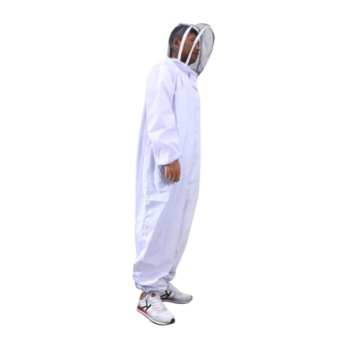 Beekeeper Supplies Full Body Suit Veil and Elastic Cuffs Beekeeping Jacket
