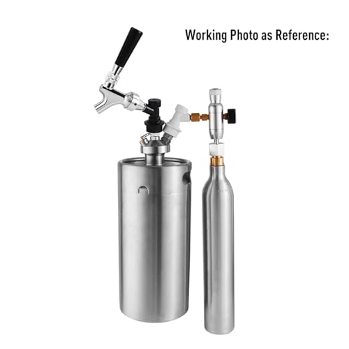 Home Brewing 0.6l Soda Bottle Co2 Cylinder with 0-60PSI Regulator, High Compressed Aluminum Soda Bottle Tank & Premium Stable Co2 Charger Kit Wine Accessories
