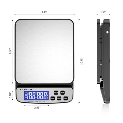 Digital Shipping Scale 110 lbs x 1g with Hold and Counting Function Mail Scale Postage Scale for Shipping Packages,Postal Scale for Warehouses, Homes, Offices, and Courier Companies
