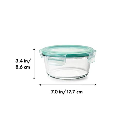 OXO Glass Food Storage Container, 4 Cup, Round | Smart Seal | Leakproof | Airtight | Pack of 2 - size: 4 Cup (Pack of 2)