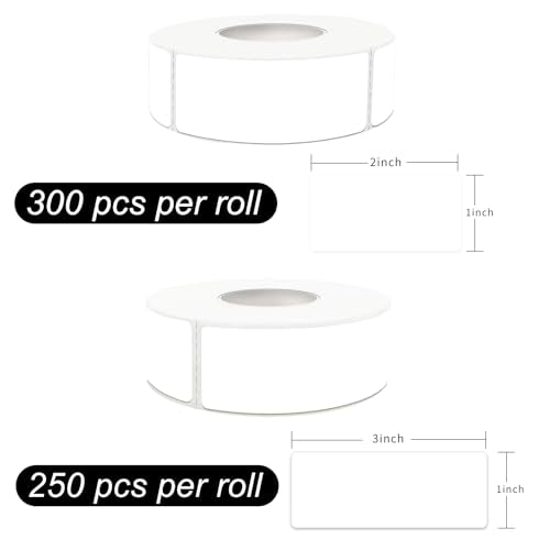 Two Sizes Mixed Pack, Removable Quick-Drying Stickers, Waterproof, Oil-Proof, Tear-Resistant Multi-Purpose Labels (1''*2'' & 1''*3'', White) - color: White, size: Mixed Packaging
