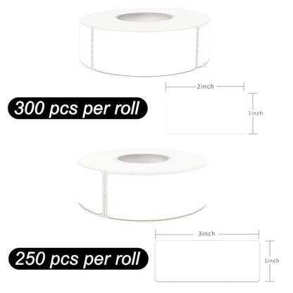 Two Sizes Mixed Pack, Removable Quick-Drying Stickers, Waterproof, Oil-Proof, Tear-Resistant Multi-Purpose Labels (1''*2'' & 1''*3'', White) - color: White, size: Mixed Packaging
