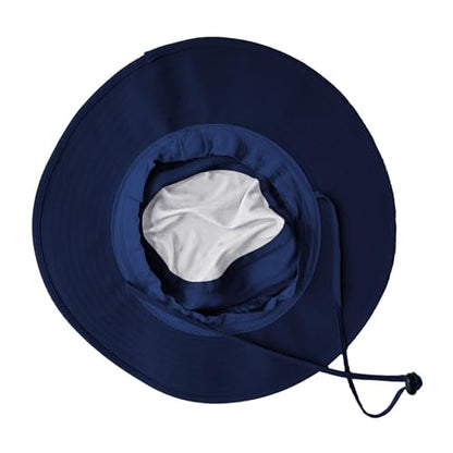 Sun Hats for Men Women Fishing Hat UPF 50+ Breathable Wide Brim Summer UV Protection Hat - color: 1pack-navy Blue
