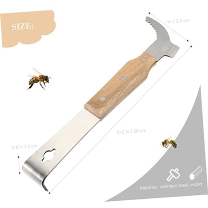LIOOBO Beehive Frame Scraping Cleaner Beekeeping Suit Tool Hive Lifter Stainless Steel Pig Tail Knife Quick Safe Cleaning