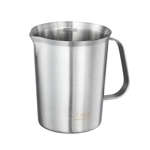 CURTA 18/8 Stainless Steel Measuring Cup with Handle and Pour Lip 16 OZ (2 Cup, 500 ML) - color: Flat Handle, size: 16 OZ (2 Cup, 500 ML)