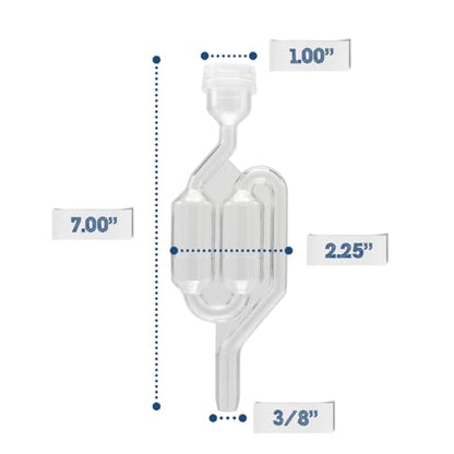 Fermentaholics Airlocks With Grommets Set – 4 Airlocks and 8 Grommets for Homemade Wine, Beer, Cider, Kimchi, Sauerkraut – Preserving, Brewing, Fermenting (S-Shaped Airlocks With Grommets Set) - size: S-Shaped Airlocks With Grommets Set