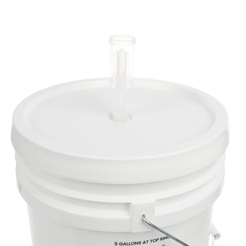 U.S. Solid Plastic Fermenter - 5 Gallon Food-Grade Fermenting Bucket Homebrewing Fermentor with Spigot and Airlock BPA Free - size: 5 gallon(1-PACK)