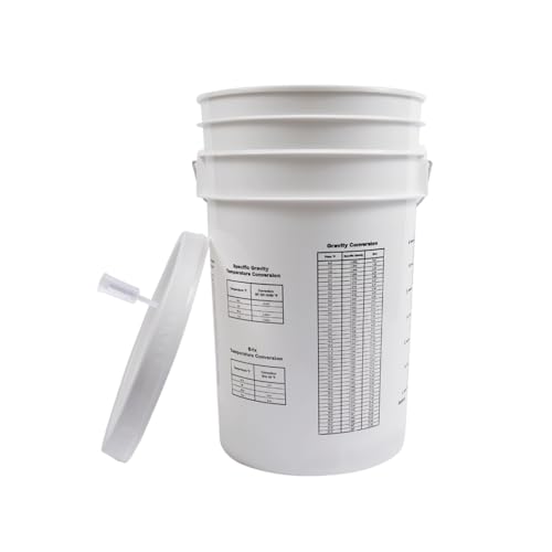 Fastrack 6.5 Gallon Fermenting Bucket with Lid | White | 100% Food Grade-BPA Free Fermenting Brew Bucket for Your Beer, Wine or Any Other Fermented Beverage