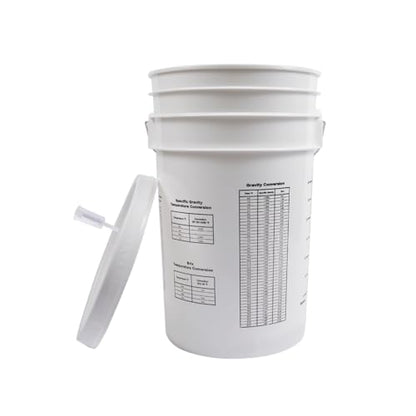 Fastrack 6.5 Gallon Fermenting Bucket with Lid | White | 100% Food Grade-BPA Free Fermenting Brew Bucket for Your Beer, Wine or Any Other Fermented Beverage