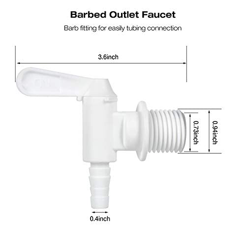 FERRODAY 3 Pack Bucket Spigot for 5 Gallon Bucket Spigot Bottling Bucket Plastic Spigot Bottling Spout Fermenting Spigot Homebrew Wine Making Supplies and Equipment 0.4" Barb Spout Spigot for Bucket - size: 3 Bucket Spigot