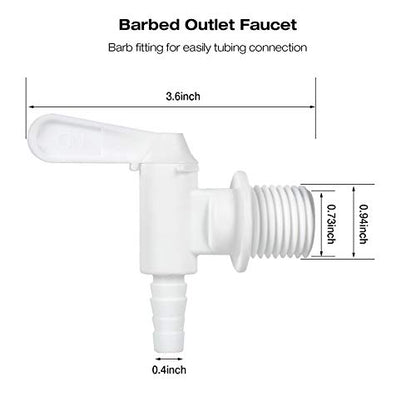 FERRODAY 3 Pack Bucket Spigot for 5 Gallon Bucket Spigot Bottling Bucket Plastic Spigot Bottling Spout Fermenting Spigot Homebrew Wine Making Supplies and Equipment 0.4" Barb Spout Spigot for Bucket - size: 3 Bucket Spigot