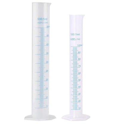 Hydrometer Test Tube, Plastic Graduated Cylinder, 500ml Hydrometer Test Tube with Clear Scale, Portable Measuring Cylinder for Home and School Science, 250 Ml Graduated