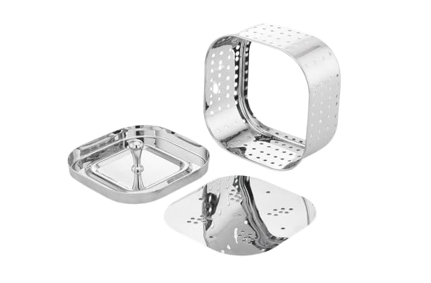 Stainless Steel Paneer and Cheese Maker Press Mould Strainer with Top Press Lid Square (350 ML, Size 11x11x4 Cm)