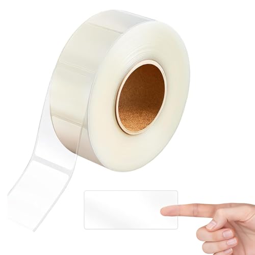 500 PCS Clear Stickers, Clear Labels Transparent Label Protectors Wafer Seal Stickers for Office, Library, Waterproof Labels for Protecting Mail & Package Barcodes, Books, Numbers (3.15×1.2 inch)
