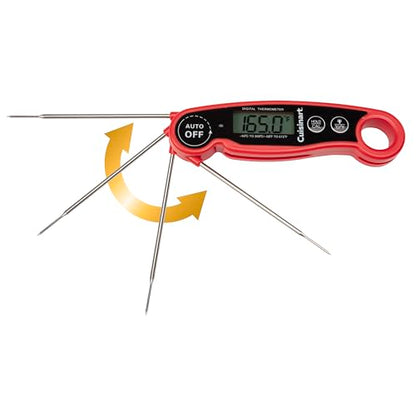 Cuisinart LCD Digital Instant Read Thermometer, Water Resistant Meat Thermometer for Home & Grill, Digital Grill Thermometer with Calibration & Backlight, Home Gadget, BBQ, Smoker, Oil Fry & Candy