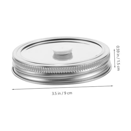 Garneck 2pcs Mason Jar Vacuum Sealer Lids Wide Mouth Stainless Steel Jar Lids Split Design for Canning Fermentation