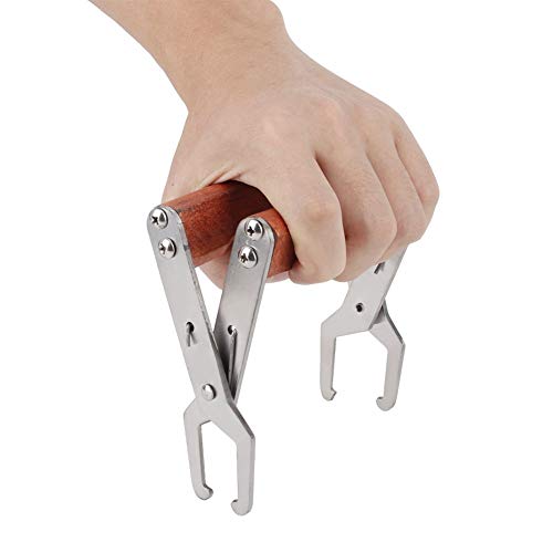Bee Frame Clip, Stainless Steel Bee Frame Clamp with Wooden Handle Beekeeping Tools Frame Grip Holder for Beekeeper Supplies Beehive Equipment