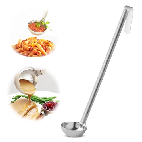 Ladle - Durable Stainless Steel Ladle Serving Measuring Soup Dressing Sauce Gravy Sturdy Dependable Long Handle for Kitchen (1, 1 Oz.) - size: 1 Oz.