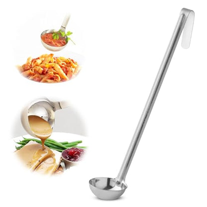 Ladle - Durable Stainless Steel Ladle Serving Measuring Soup Dressing Sauce Gravy Sturdy Dependable Long Handle for Kitchen (1, 1 Oz.) - size: 1 Oz.