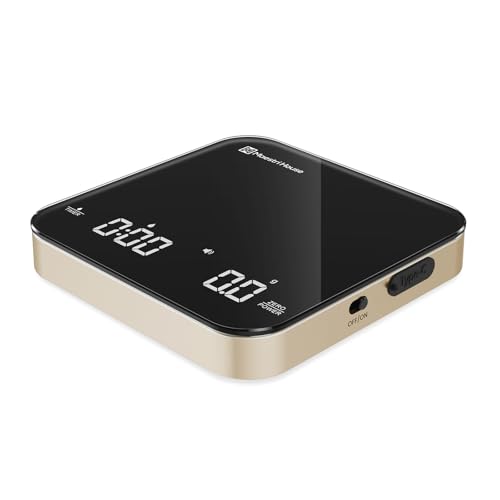 Maestri House S2 Espresso Coffee Scale with Timer, USB-C Rechargeable 2kg/0.1g Precision Shot Scale, Digital Scale for Espresso Brewing(Black & Gold) - color: Black&Gold