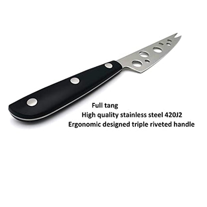 Cheese Knife, MATTSTONE HILL 4 Inch All Purpose Cheese Knife - Soft & Semi Hard Cheese Knives, Premium Stainless Steel, Triple Rivet Handle - size: 4"